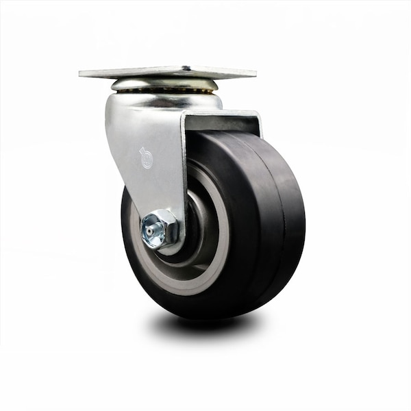 Service Caster 4 Inch Rubber on Aluminum Wheel Swivel Caster with Ball Bearing SCC SCC-20S420-RAB - main